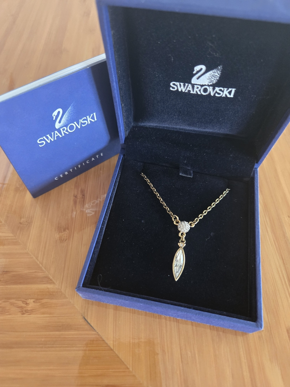Swarovski Gold Crystal Pendant Necklace - Gold
